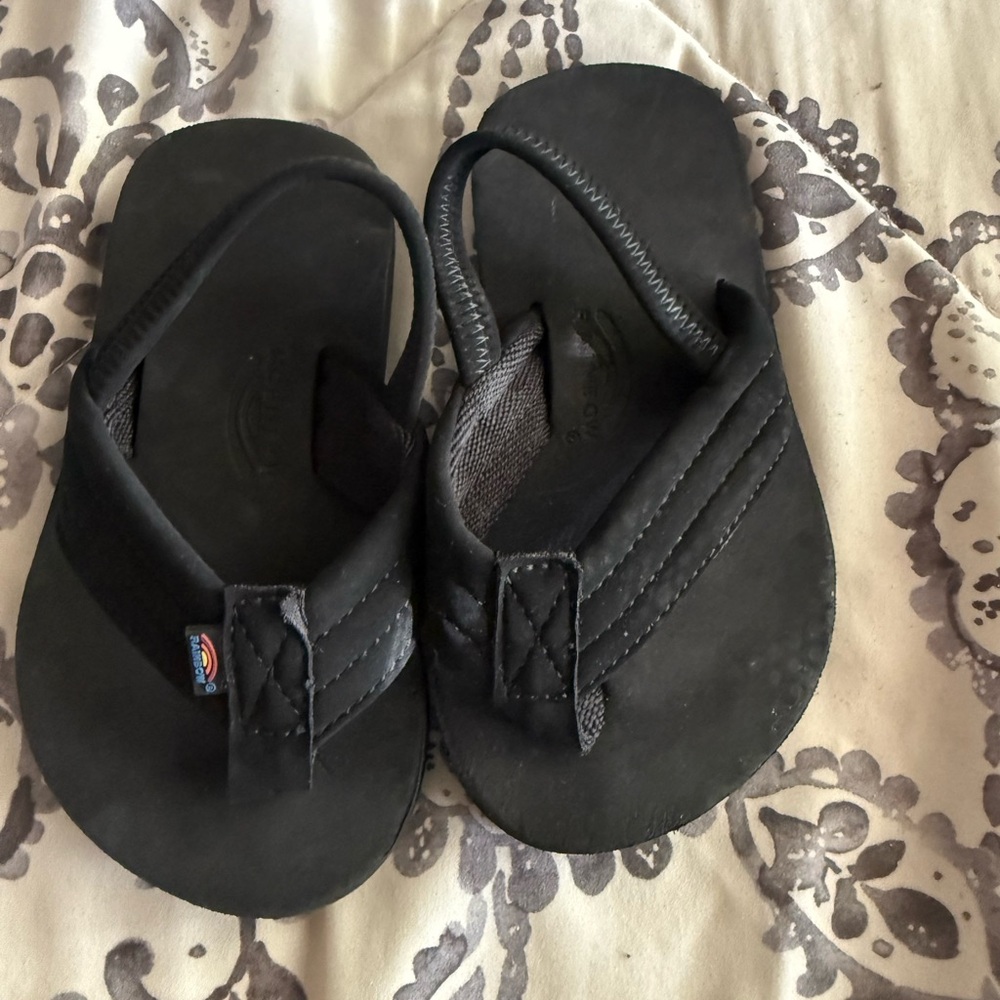 Rainbow Black Sandals Toddler 7/8